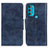 Leather Case Stands Flip Cover Holder M02L for Motorola Moto G71 5G Blue