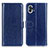 Leather Case Stands Flip Cover Holder M02L for Nothing Phone 1 Blue