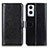 Leather Case Stands Flip Cover Holder M02L for OnePlus Nord N20 5G Black