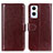 Leather Case Stands Flip Cover Holder M02L for OnePlus Nord N20 5G Brown
