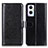 Leather Case Stands Flip Cover Holder M02L for Oppo Reno7 Lite 5G Black
