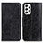 Leather Case Stands Flip Cover Holder M02L for Samsung Galaxy A23 5G Black