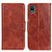 Leather Case Stands Flip Cover Holder M02L for Sony Xperia Ace III Brown