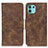 Leather Case Stands Flip Cover Holder M03L for Motorola Moto Edge 20 Lite 5G Brown