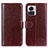 Leather Case Stands Flip Cover Holder M03L for Motorola Moto Edge X30 Pro 5G Brown