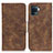 Leather Case Stands Flip Cover Holder M03L for Oppo A94 4G Brown