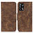 Leather Case Stands Flip Cover Holder M03L for Oppo A95 4G Brown