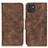 Leather Case Stands Flip Cover Holder M03L for Samsung Galaxy A03 Brown