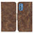 Leather Case Stands Flip Cover Holder M03L for Samsung Galaxy M52 5G Brown