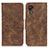 Leather Case Stands Flip Cover Holder M03L for Samsung Galaxy XCover 5 SM-G525F Brown