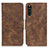 Leather Case Stands Flip Cover Holder M03L for Sony Xperia 10 III Brown