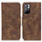 Leather Case Stands Flip Cover Holder M03L for Xiaomi Redmi Note 11S 5G Brown