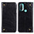 Leather Case Stands Flip Cover Holder M04L for Motorola Moto E40 Black