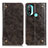 Leather Case Stands Flip Cover Holder M04L for Motorola Moto E40 Bronze