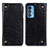 Leather Case Stands Flip Cover Holder M04L for Motorola Moto Edge S Pro 5G Black