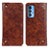 Leather Case Stands Flip Cover Holder M04L for Motorola Moto Edge S Pro 5G Brown