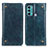 Leather Case Stands Flip Cover Holder M04L for Motorola Moto G40 Fusion Blue