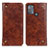Leather Case Stands Flip Cover Holder M04L for Motorola Moto G50 Brown