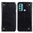 Leather Case Stands Flip Cover Holder M04L for Motorola Moto G60 Black