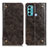 Leather Case Stands Flip Cover Holder M04L for Motorola Moto G60 Bronze