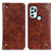 Leather Case Stands Flip Cover Holder M04L for Motorola Moto G60s Brown
