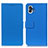 Leather Case Stands Flip Cover Holder M04L for Nothing Phone 1 Blue