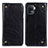 Leather Case Stands Flip Cover Holder M04L for Oppo A94 4G Black