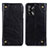 Leather Case Stands Flip Cover Holder M04L for Oppo A95 4G Black