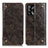 Leather Case Stands Flip Cover Holder M04L for Oppo A95 4G Bronze