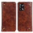 Leather Case Stands Flip Cover Holder M04L for Oppo A95 4G Brown