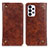 Leather Case Stands Flip Cover Holder M04L for Samsung Galaxy A33 5G Brown