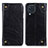 Leather Case Stands Flip Cover Holder M04L for Samsung Galaxy M32 4G Black