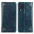 Leather Case Stands Flip Cover Holder M04L for Samsung Galaxy M32 4G Blue