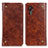Leather Case Stands Flip Cover Holder M04L for Samsung Galaxy XCover 5 SM-G525F Brown