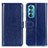 Leather Case Stands Flip Cover Holder M05L for Motorola Moto Edge 30 5G Blue