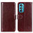 Leather Case Stands Flip Cover Holder M05L for Motorola Moto Edge 30 5G Brown