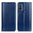 Leather Case Stands Flip Cover Holder M05L for Motorola Moto G Pure Blue