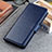 Leather Case Stands Flip Cover Holder M05L for Motorola Moto G200 5G Blue