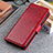 Leather Case Stands Flip Cover Holder M05L for Motorola Moto G51 5G Red