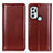 Leather Case Stands Flip Cover Holder M05L for Motorola Moto G60s Brown