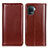 Leather Case Stands Flip Cover Holder M05L for Oppo F19 Pro Brown