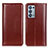 Leather Case Stands Flip Cover Holder M05L for Oppo Reno6 Pro 5G Brown