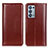 Leather Case Stands Flip Cover Holder M05L for Oppo Reno6 Pro+ Plus 5G Brown