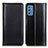 Leather Case Stands Flip Cover Holder M05L for Samsung Galaxy M52 5G Black