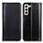 Leather Case Stands Flip Cover Holder M05L for Samsung Galaxy S21 5G Black