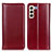 Leather Case Stands Flip Cover Holder M05L for Samsung Galaxy S22 5G Red