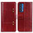 Leather Case Stands Flip Cover Holder M06L for Motorola Moto Edge (2021) 5G Red