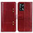 Leather Case Stands Flip Cover Holder M06L for Oppo A95 4G Red