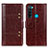 Leather Case Stands Flip Cover Holder M06L for Xiaomi Redmi Note 8 (2021) Brown