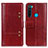 Leather Case Stands Flip Cover Holder M06L for Xiaomi Redmi Note 8 (2021) Red